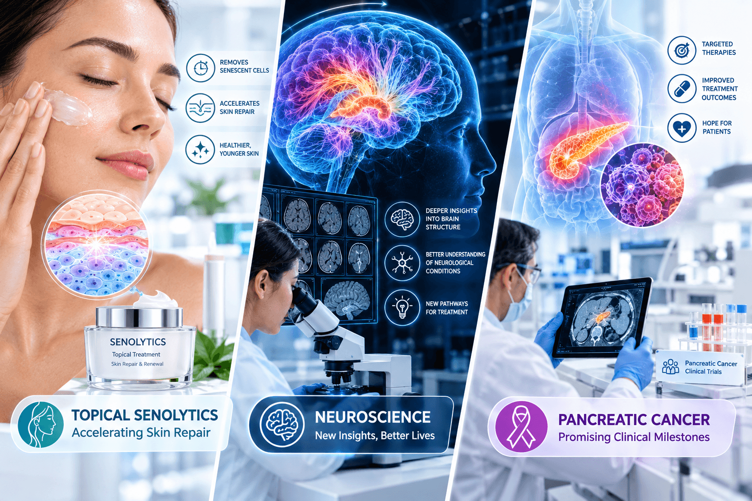 Medical Breakthroughs: Senolytic Skin Healing, Brain Research Discoveries, and Oncology Advances